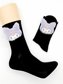 OS-048 Чёрные носки с сиреневой игрушкой Куроми